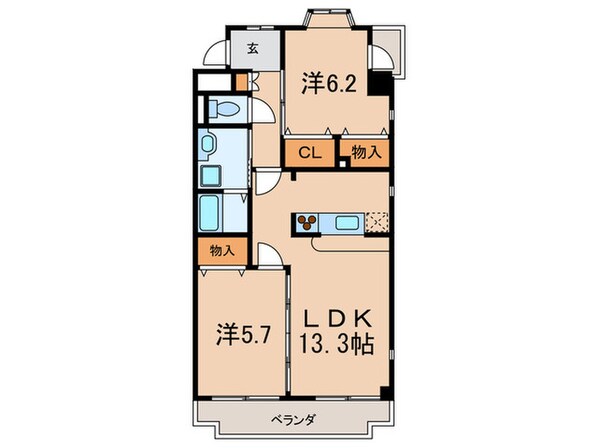 クレ－ル文教の物件間取画像